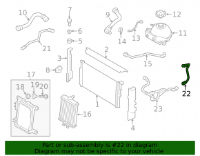 Cooling system hose BMW F30 12-18 N20