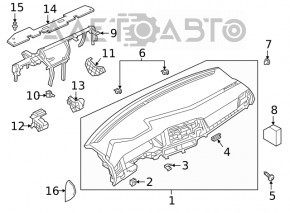 Front panel trim side left VW Jetta 19- black