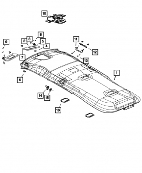 Dodge Durango 11-13 Headliner w/o Sunroof Gray