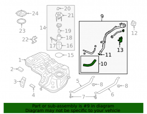 Fuel filler neck of Hyundai Santa FE 21-23