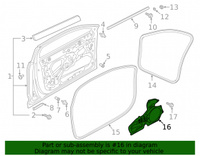The inner door panel, front left, Audi A6 C8 19-25, is large