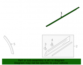 Door-glass molding, central rear right, Audi Q8 19-25, gloss black