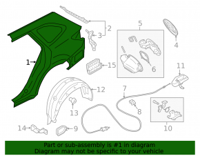 Subaru Outback 15-19 rear left quarter wing