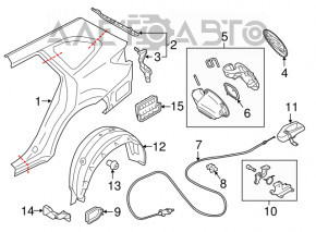 Subaru Outback 15-19 rear left quarter wing