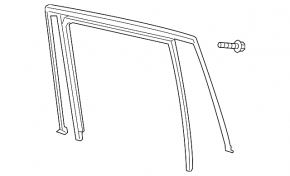 Upper rear left door molding VW Tiguan 18-24 chrome, with glass seal