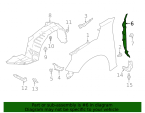 Wing seal door-wing right Nissan Altima 19-24