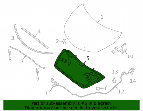 Nissan Altima hood insulation 2013-2015