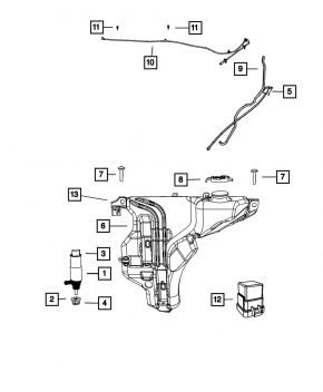 Chrysler 200 11-14 Windscreen Washer Reservoir