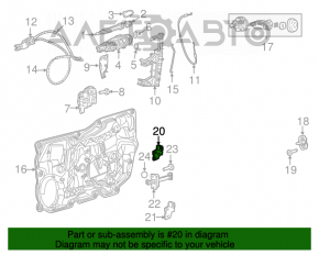 Upper front right door hinge Chrysler 200 15-16