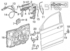 Upper front right door hinge Chrysler 200 15-16