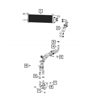 Radiator cooling tubes gearbox Jeep Compass 17-17 2.4 type 2