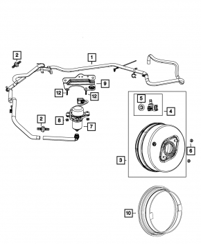 Vacuum booster Jeep Grand Cherokee WK2 16-22 with sensor