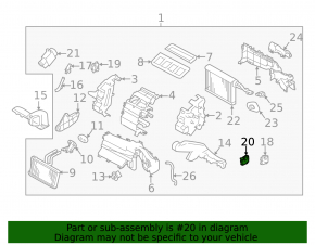 Actuator motor, heater, air conditioner, left upper, Subaru Forester 2025-2026