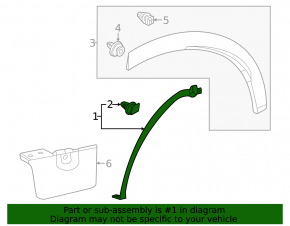 Rear left fender seal for Lexus RX 23-26 Canada built