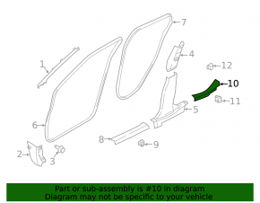 Rear right door sill trim Nissan Kicks 18-24 black