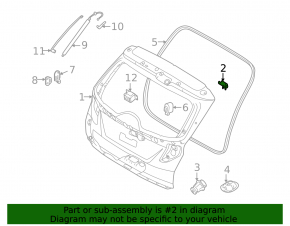Left tailgate hinge Hyundai Tucson 16-21