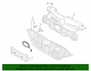 Hyundai Sonata 20-23 radiator grill emblem under radar, air under glass, sand