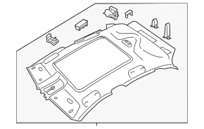 Audi Q3 8U 15-18 roof lining for panoramic black