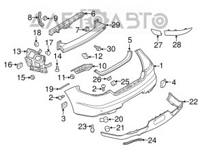 Right rear bumper lip trim for Porsche Panamera 14-16 under muffler