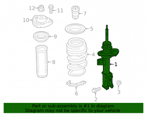 Front right shock absorber Mercedes W246 B250e 16-17
