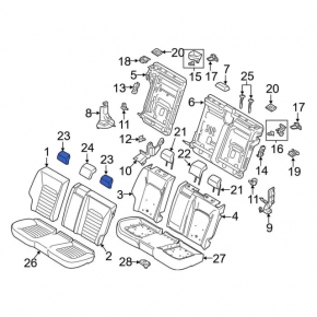 Front headrest left Ford Fusion mk5 13-16 leather, beige