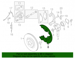 Brake Disc Cover Front Left Lincoln MKC 15-19