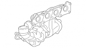 Jaguar XE 14-20 turbocharger assembly with manifold