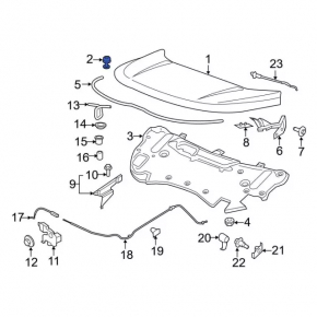 Left hood bumper Ford Edge 15 - on the hood