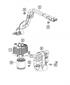 Cooling tubes for gearbox cooler Dodge Dart 13-16 2.0 2.4