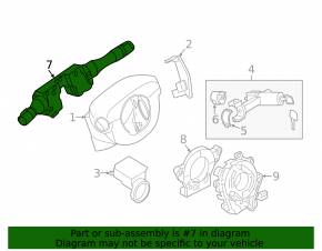 Steering column switches guitar assembly Nissan Sentra 13-19 without fog lights
