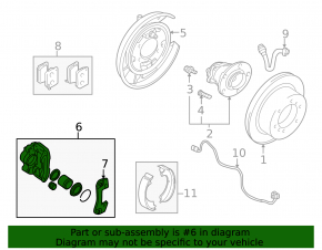 Rear left caliper assembly for Mitsubishi Outlander 2008-2013