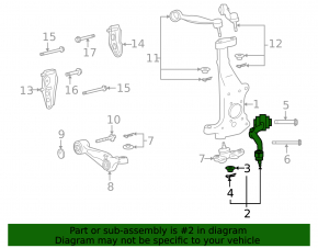 Lower control arm front left rear Lexus LS 08-17 AWD, Long
