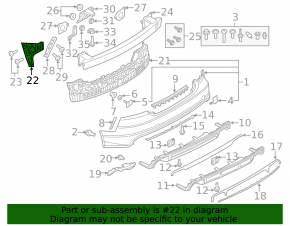 Rear bumper mount left Audi A7 16-18