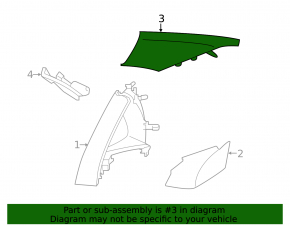 Rear pillar trim behind the left window, Audi A6 C8 19-23, gray, under the curtain
