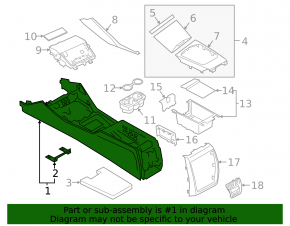 Central console armrest BMW i4 22-26 black