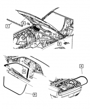 Door Seal Lower Left Dodge Challenger 09-23