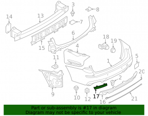 Right rear bumper reflector for BMW 5 GT F07 10-17