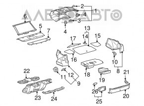 Rear shelf Lexus GS300 GS350 GS430 06-11 black without curtain