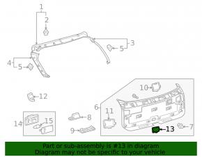 Lower tailgate plug Lexus RX350 RX450h 10-15 black