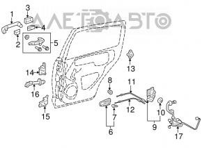 Upper rear right door hinge for Lexus ES350 07-12