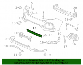 Rear bumper center trim Honda Civic X FK 17-21 5D