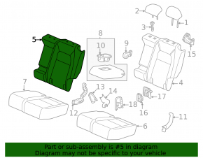 Rear seat backrest, 2nd row, left, Honda CRV 23-26, without airbag, black fabric with orange stitching, Sport, dented