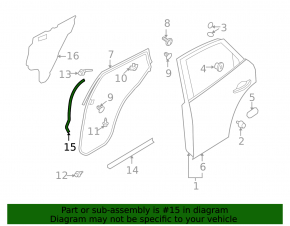 Infiniti FX35 QX70 09-17 front side door seal, rear right