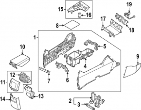Left side center console trim for Kia Sportage 23-25, black