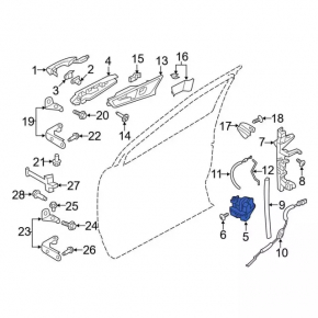 Rear left door lock Ford Edge 15-
