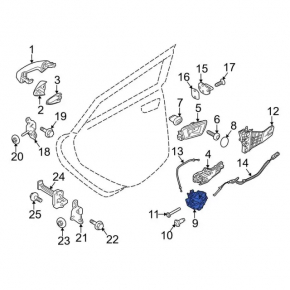 Rear left door lock Ford Edge 15-