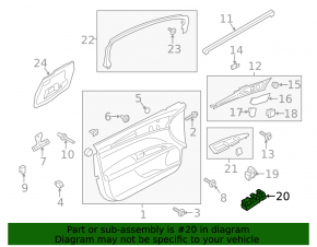 Front left window lift control Ford Fusion mk5 13-20 with overlay, structure, coating defect