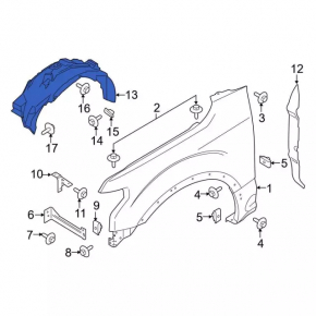 Front left fender liner Ford F-150 15-20 2.7, 3.5