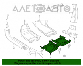 Floor covering rear Dodge Dart 13-16 black