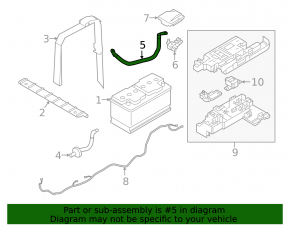 Negative terminal cable for Volvo XC60 battery 18-26